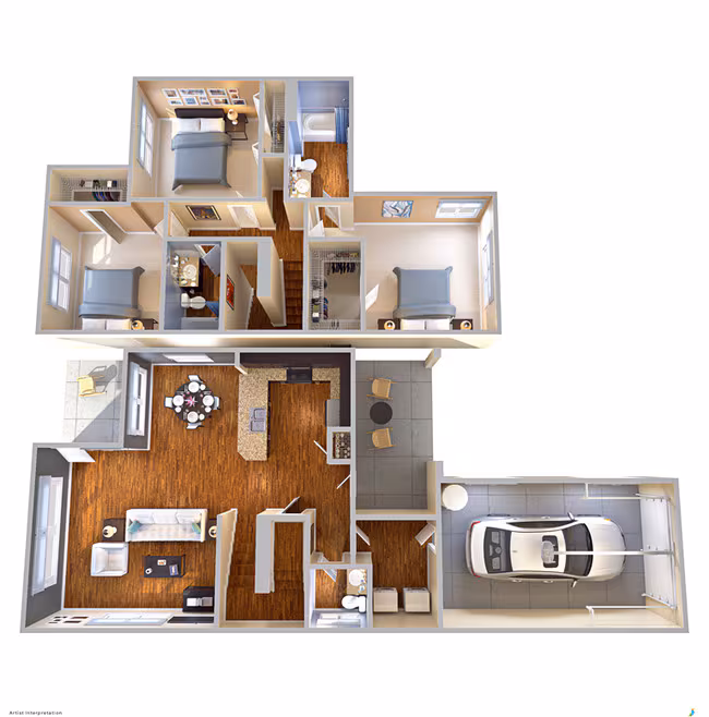 3 Beds • 50 Bath 3409 floor plan